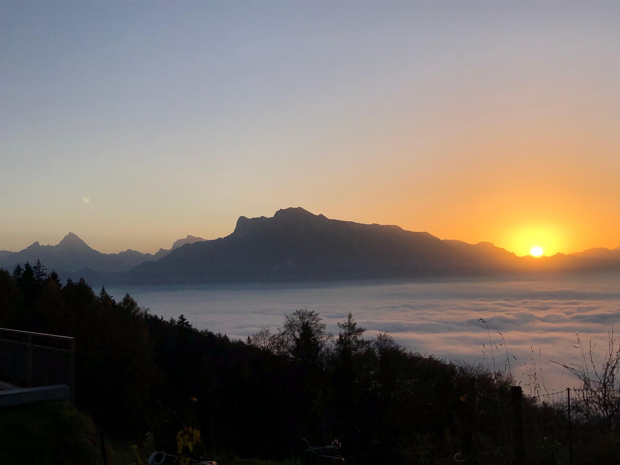 aussicht berge sonnenuntergang