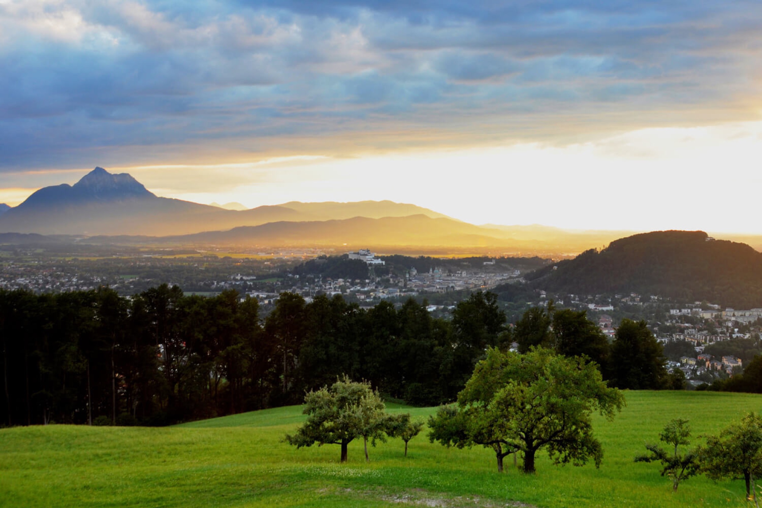 aussicht wolkig sonnenuntergang